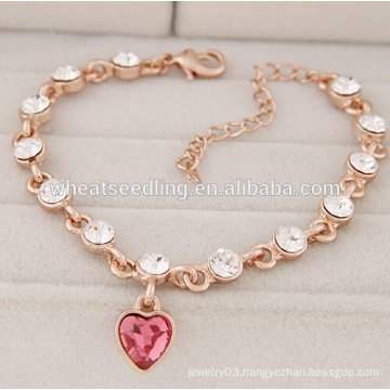 pink love pendant bracelet jewelry design for girls new gold bracelet designs